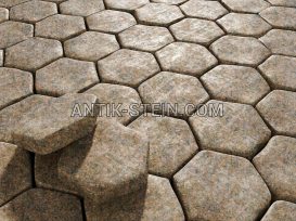 Getrommelt Granit Pflastersteine Rosa Raveno foto 2