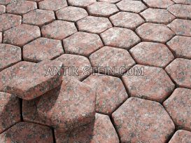 Getrommelt Granit Pflastersteine Rosso Santiago foto 2